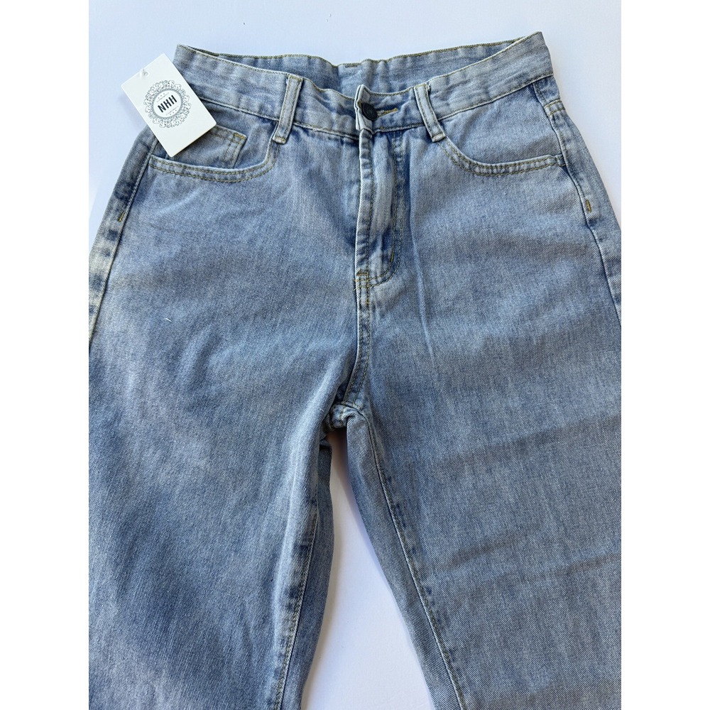NXH Women's Straight-Leg Jeans Blue With Pocket High‎ Rise Sz W28 X L29 - Picture 4 of 4